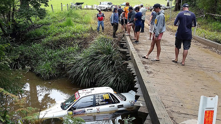 Αγωνιστικό αυτοκίνητο κατέληξε στο ποτάμι!